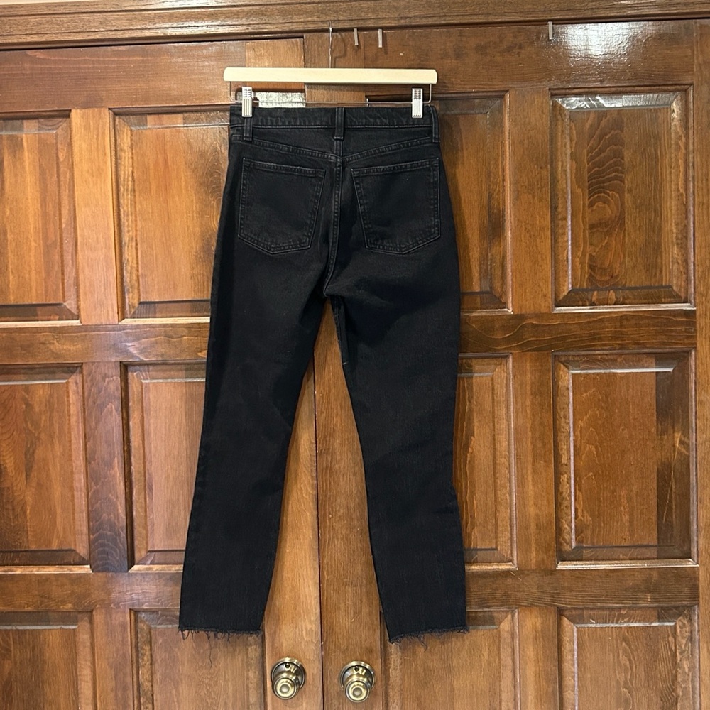 NWT Abercrombie & Fitch Jeans Size 26 Short Skinny High Rise Black‎ Distressed - Picture 3 of 9